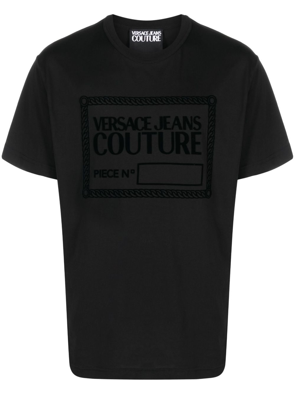 Versace Jeans Couture flocked-logo cotton T-shirt - Black von Versace Jeans Couture
