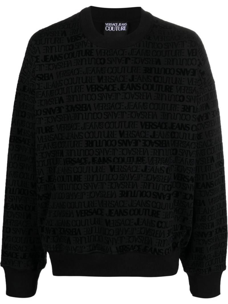 Versace Jeans Couture flocked logo-print sweatshirt - Black von Versace Jeans Couture