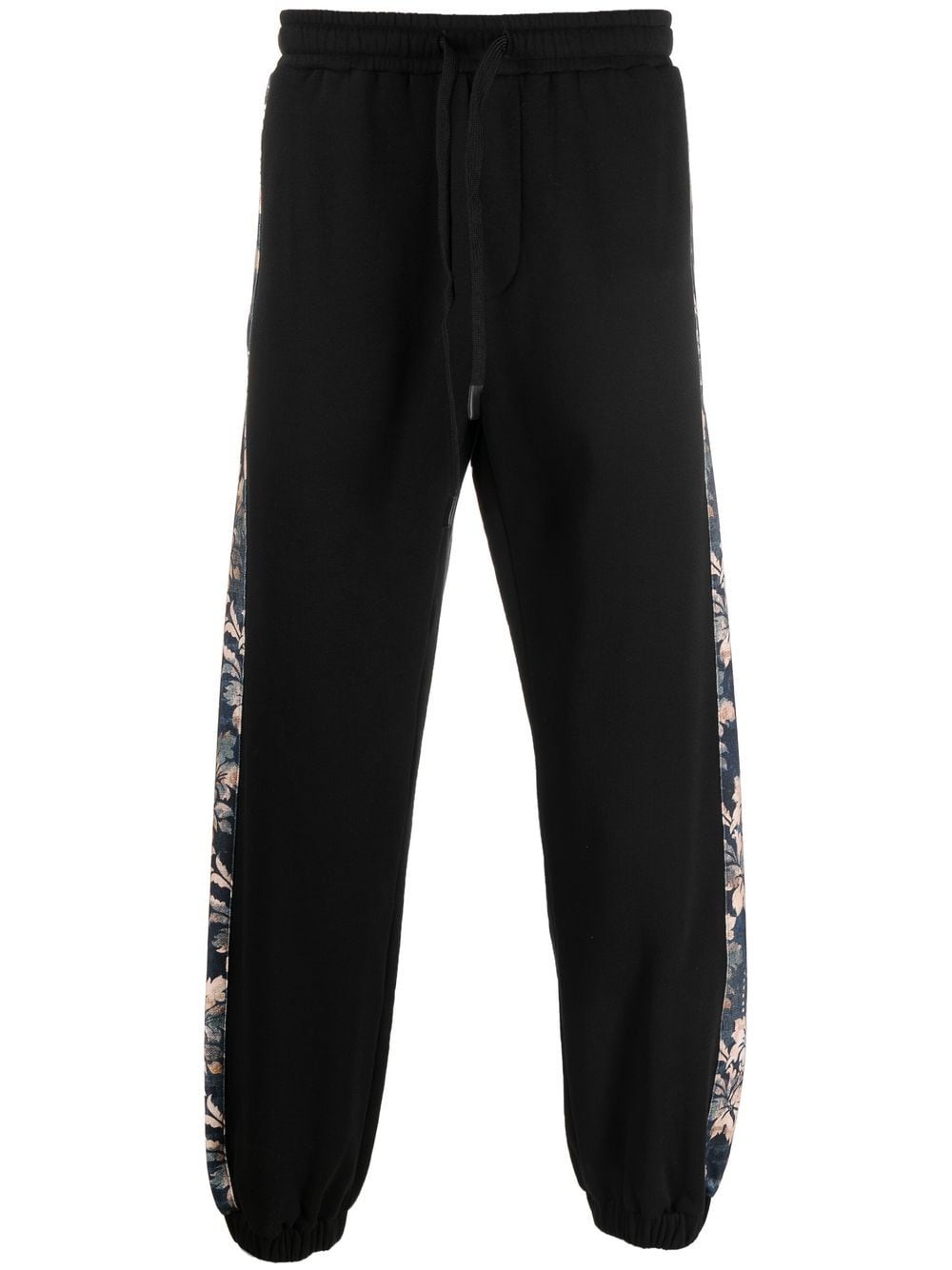 Versace Jeans Couture floral-stripe track pants - Black von Versace Jeans Couture