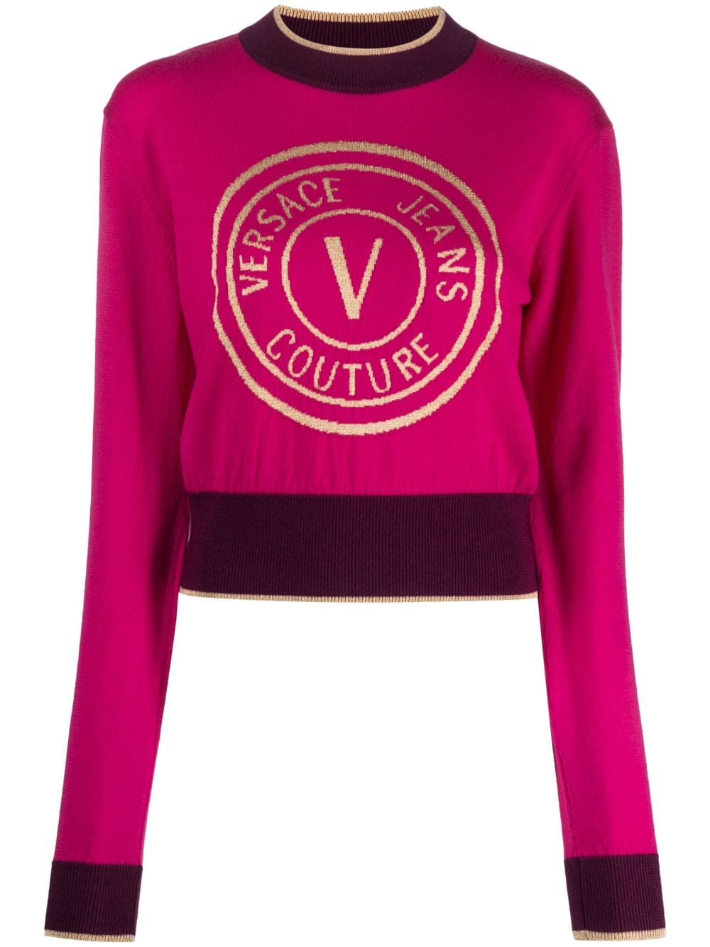 Versace Jeans Couture intarsia-knit logo jumper - Pink von Versace Jeans Couture