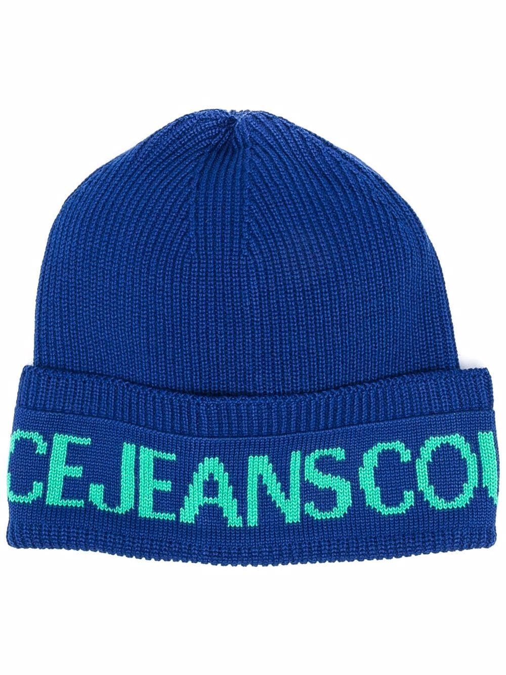 Versace Jeans Couture logo beanie hat - Blue von Versace Jeans Couture