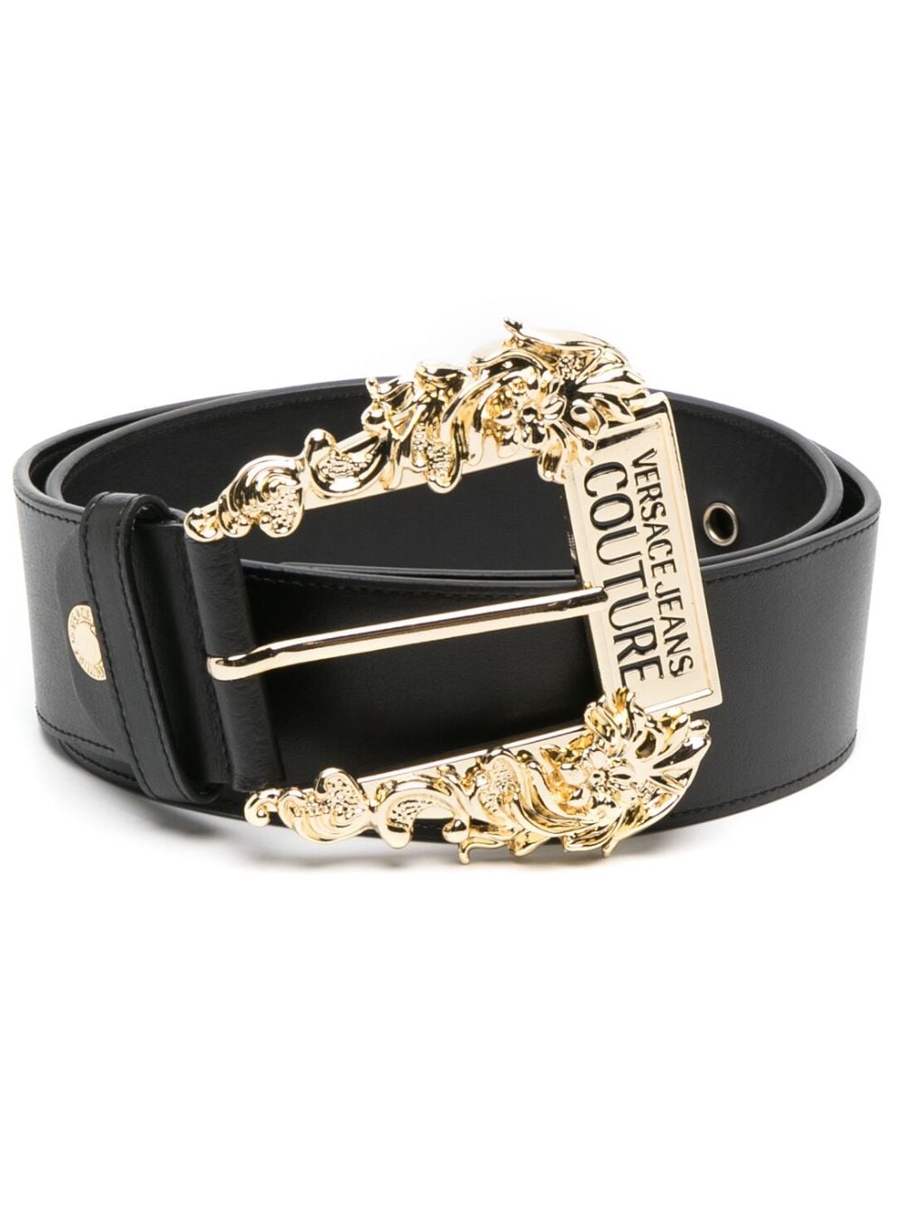 Versace Jeans Couture logo-buckle leather belt - Black von Versace Jeans Couture