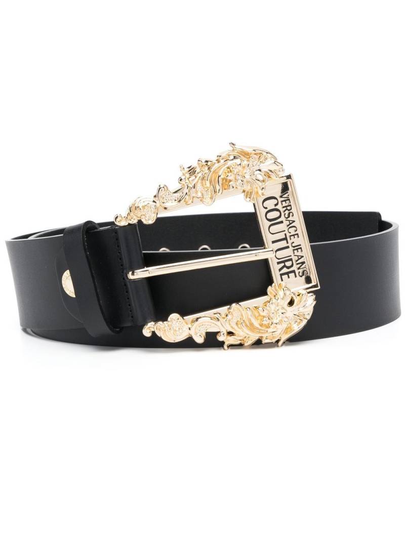 Versace Jeans Couture logo embellished buckle belt - Black von Versace Jeans Couture