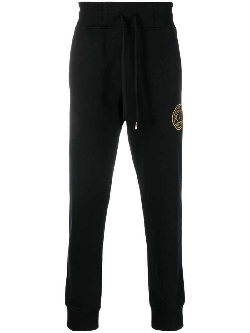 Versace Jeans Couture logo-embroidered cotton track trousers - Black von Versace Jeans Couture