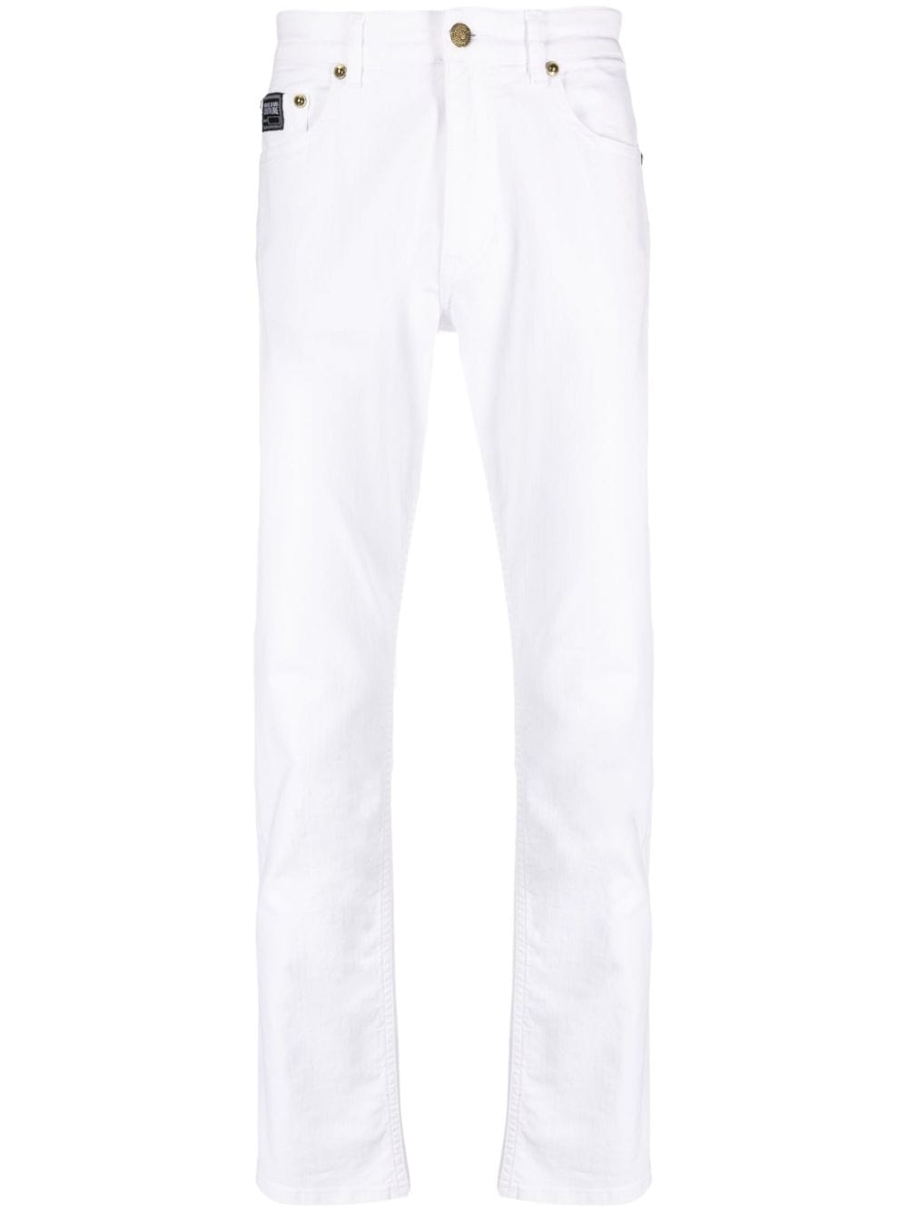 Versace Jeans Couture logo-patch slim-cut jeans - White von Versace Jeans Couture