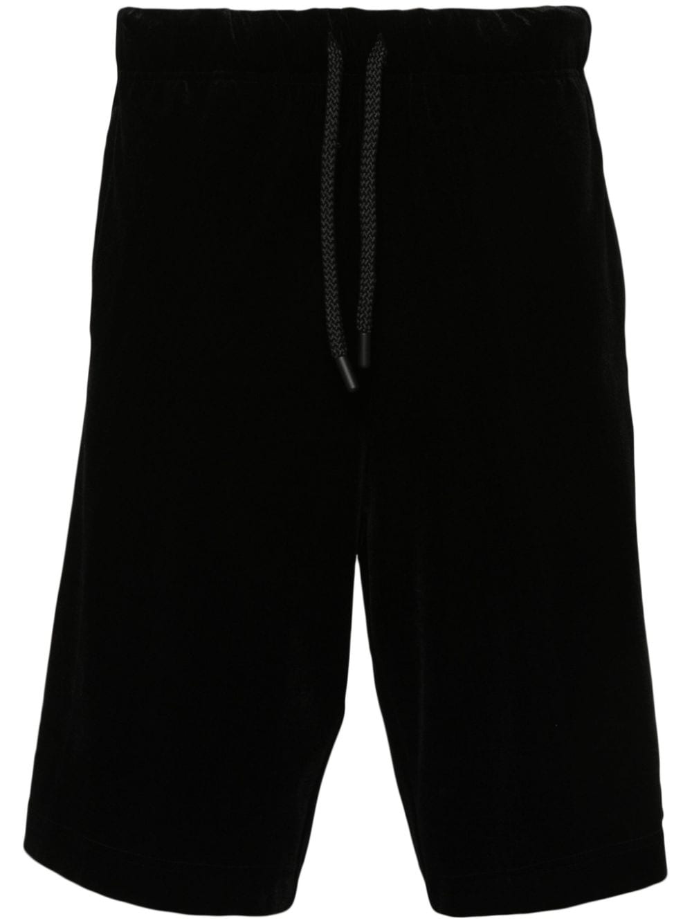 Versace Jeans Couture logo-patch velvet shorts - Black von Versace Jeans Couture