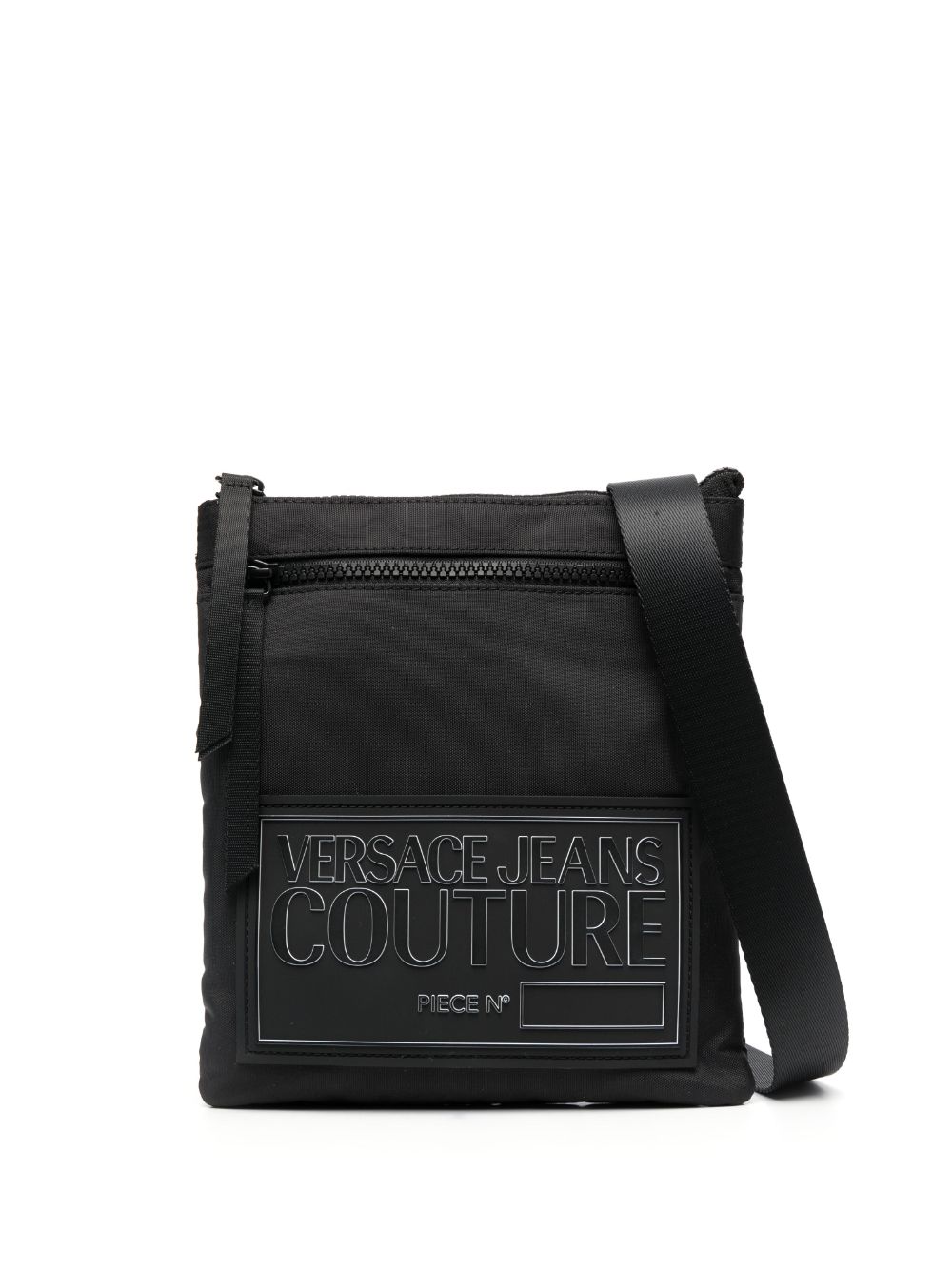 Versace Jeans Couture logo-patch zip-fastening shoulder bag - Black von Versace Jeans Couture