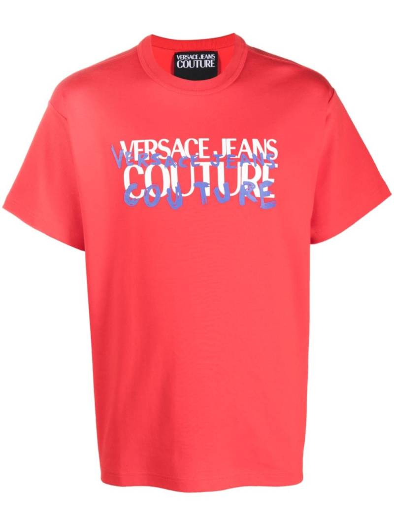 Versace Jeans Couture logo-print cotton T-shirt - Red von Versace Jeans Couture
