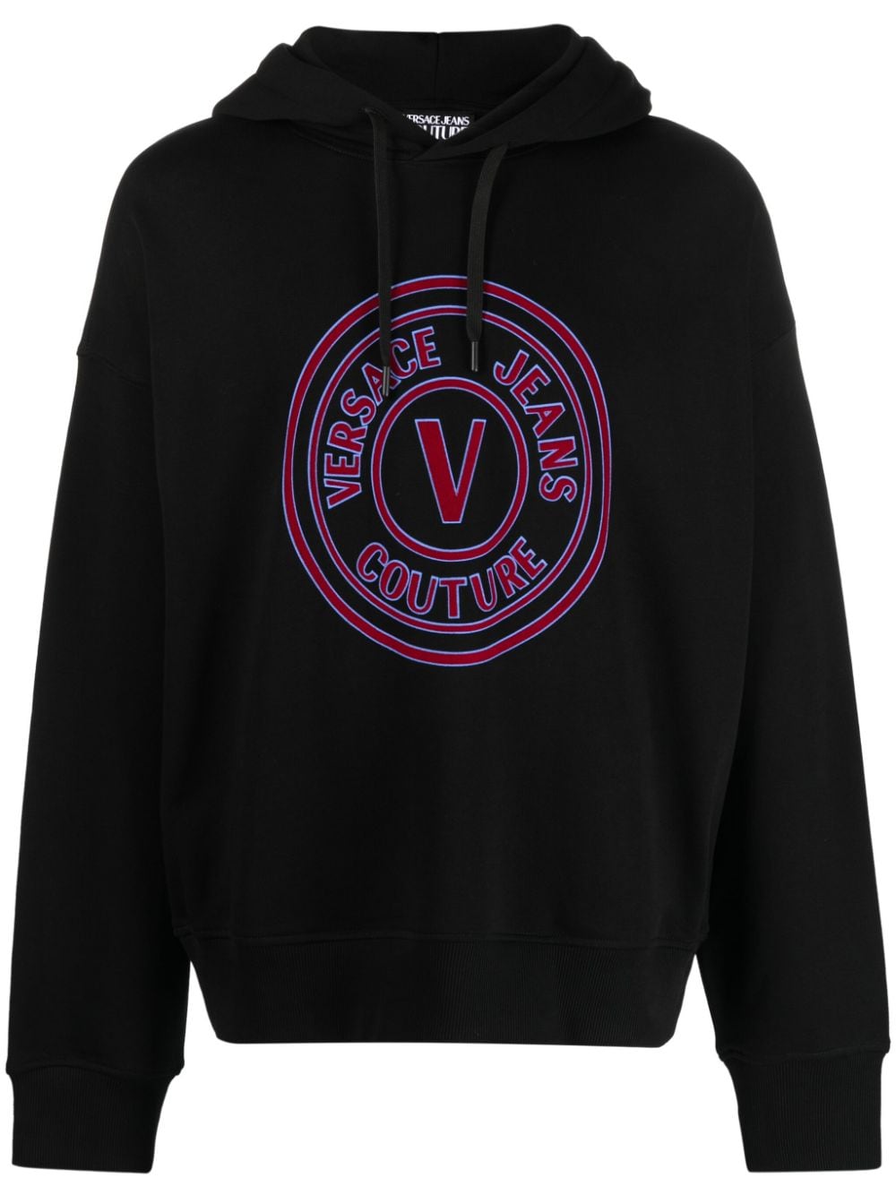 Versace Jeans Couture logo-print cotton hoodie - Black von Versace Jeans Couture