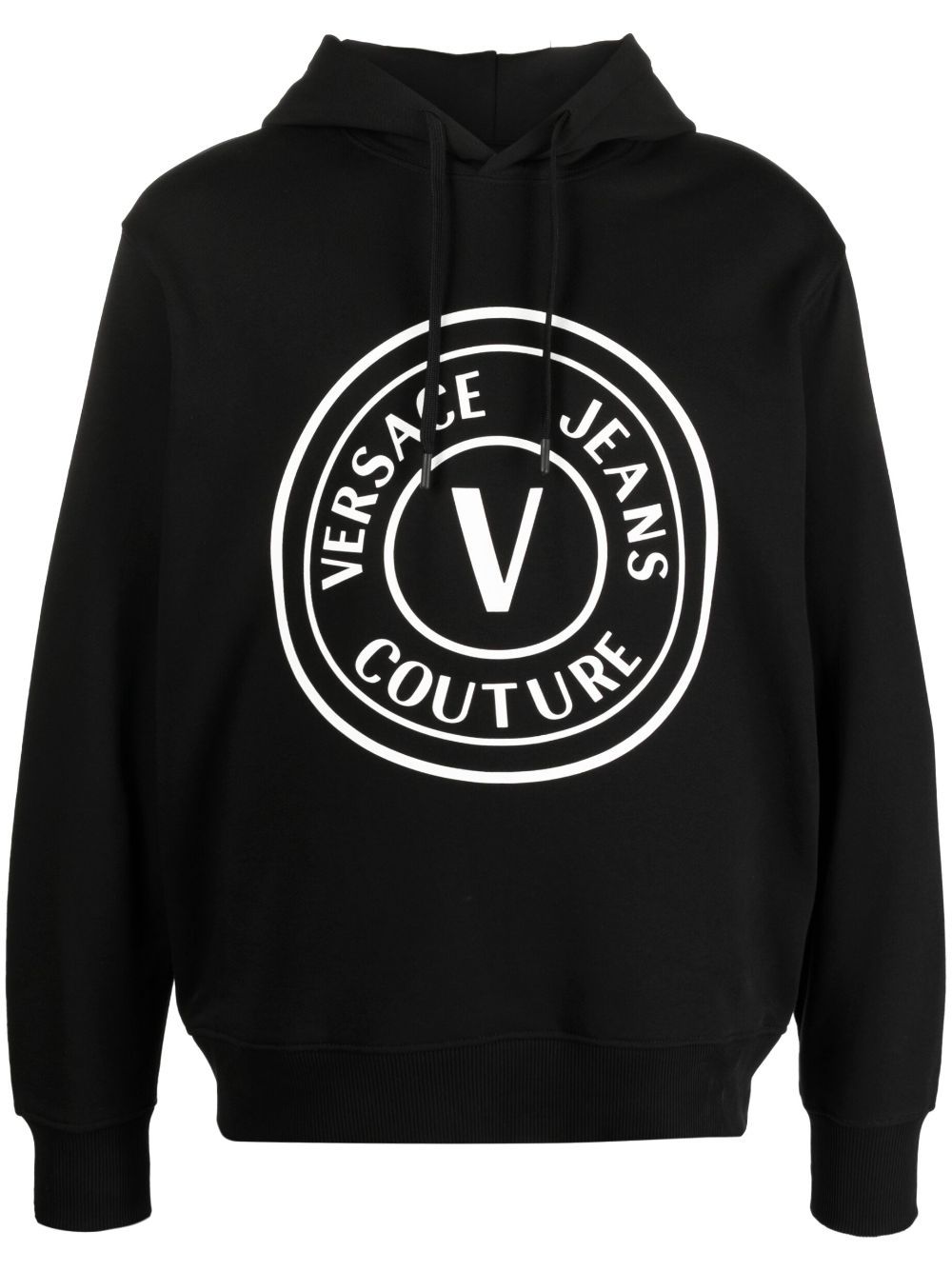 Versace Jeans Couture logo-print cotton hoodie - Black von Versace Jeans Couture