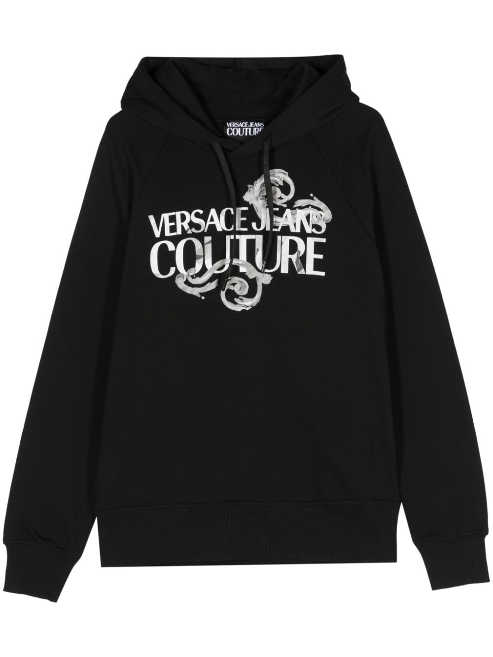 Versace Jeans Couture logo-print cotton hoodie - Black von Versace Jeans Couture