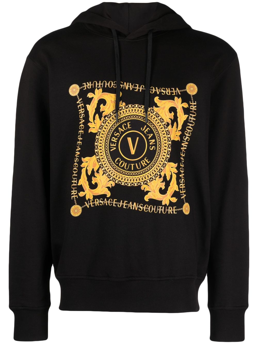 Versace Jeans Couture logo-print cotton hoodie - Black von Versace Jeans Couture