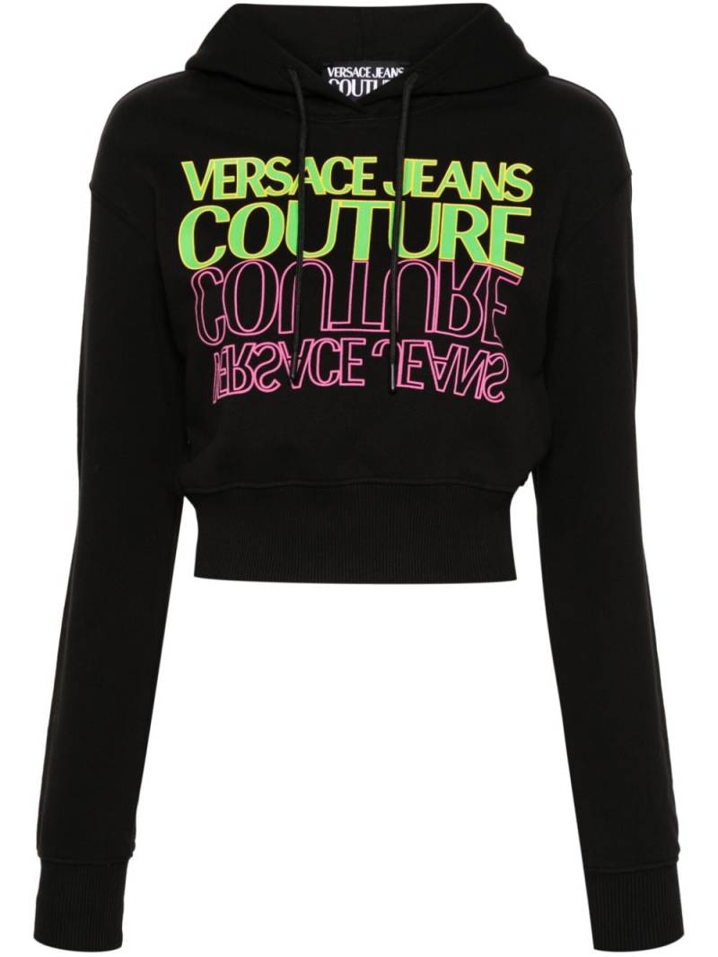 Versace Jeans Couture logo-print cotton hoodie - Black von Versace Jeans Couture