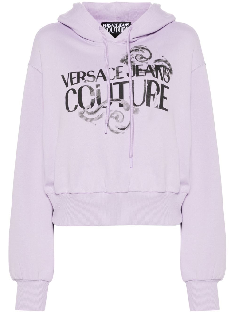 Versace Jeans Couture logo-print cotton hoodie - Purple von Versace Jeans Couture