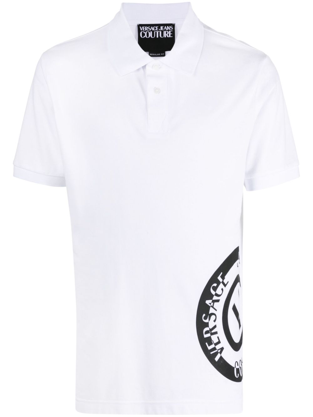 Versace Jeans Couture logo-print cotton polo shirt - White von Versace Jeans Couture