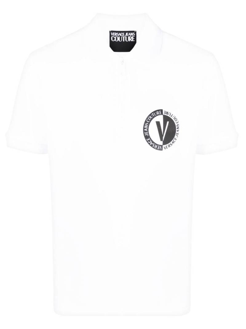 Versace Jeans Couture logo-print cotton polo shirt - White von Versace Jeans Couture