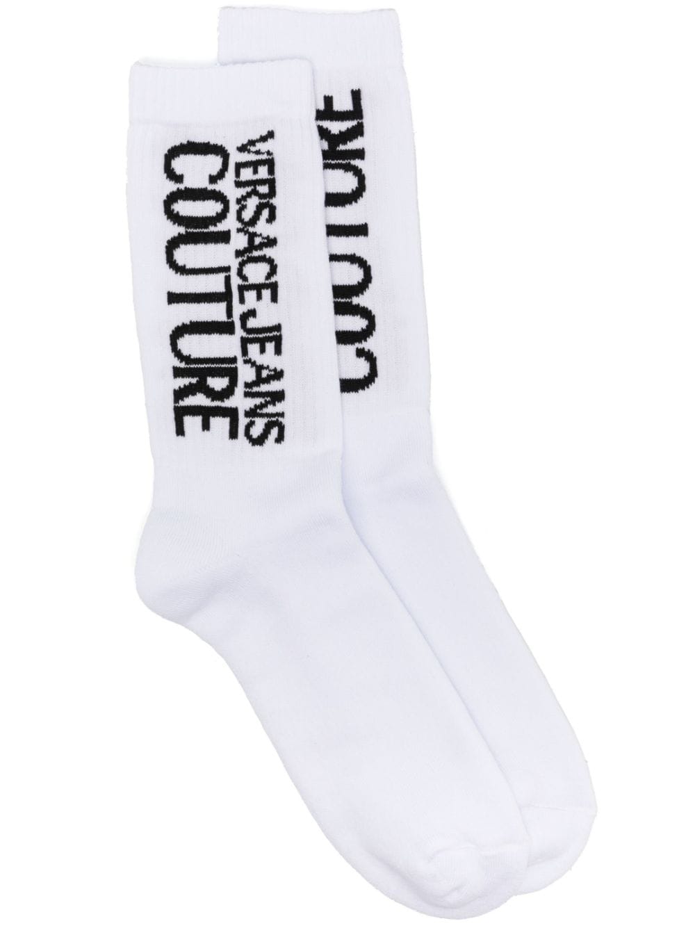 Versace Jeans Couture logo-print cotton socks - White von Versace Jeans Couture