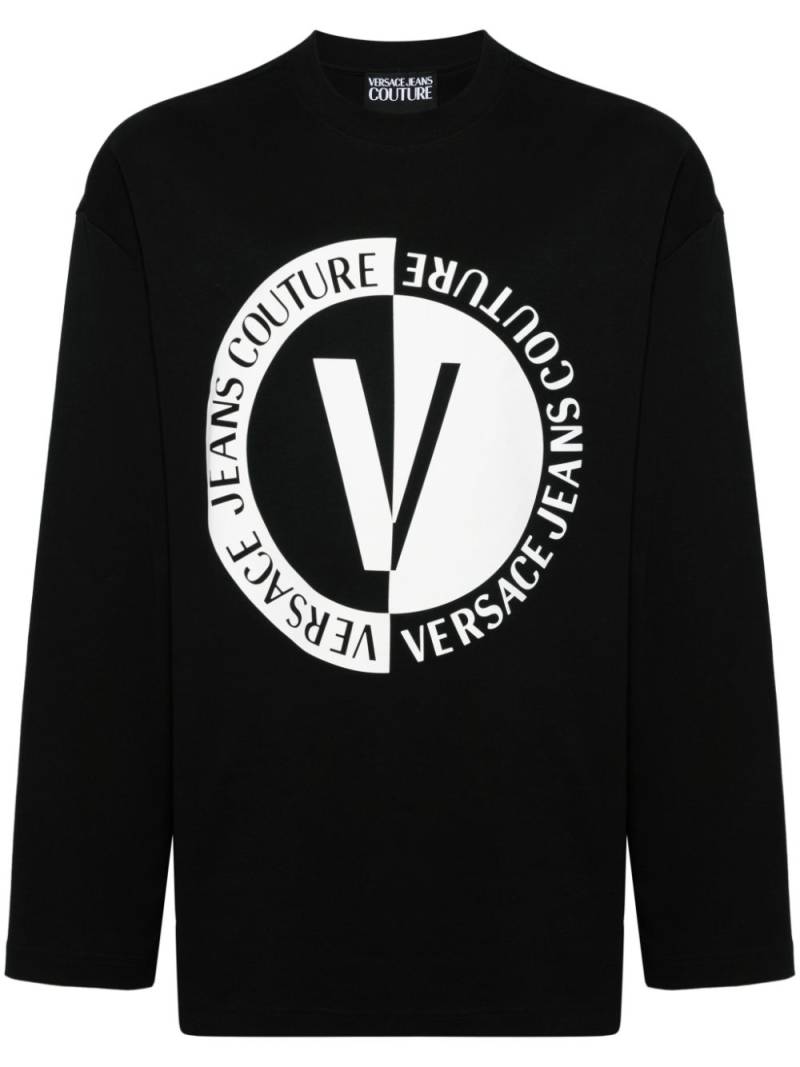 Versace Jeans Couture logo-print cotton sweatshirt - Black von Versace Jeans Couture