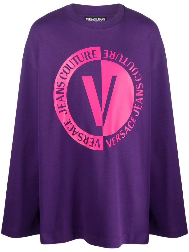 Versace Jeans Couture logo-print cotton sweatshirt - Purple von Versace Jeans Couture