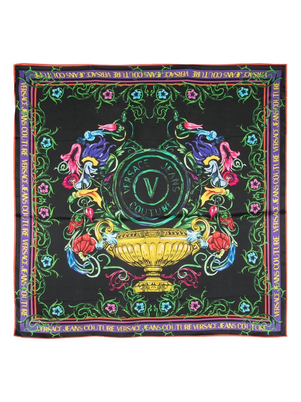 Versace Jeans Couture logo-print detail scarf - Black von Versace Jeans Couture