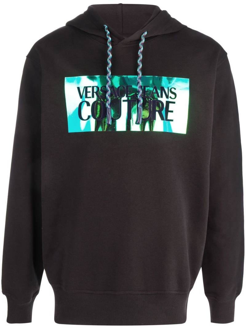 Versace Jeans Couture logo-print drawstring hoodie - Black von Versace Jeans Couture
