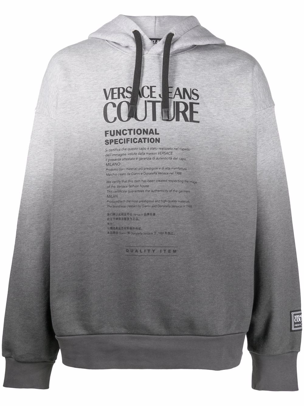 Versace Jeans Couture logo-print gradient hoodie - Grey von Versace Jeans Couture