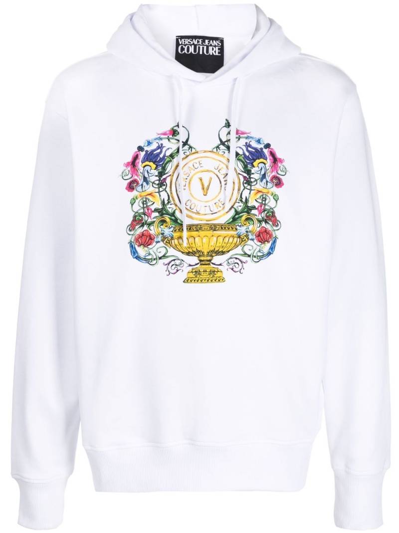 Versace Jeans Couture logo-print hoodie - White von Versace Jeans Couture