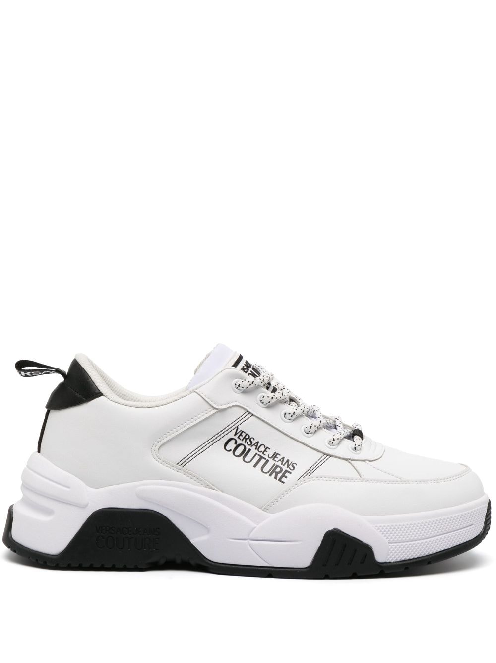 Versace Jeans Couture logo-print lace-up sneakers - White von Versace Jeans Couture