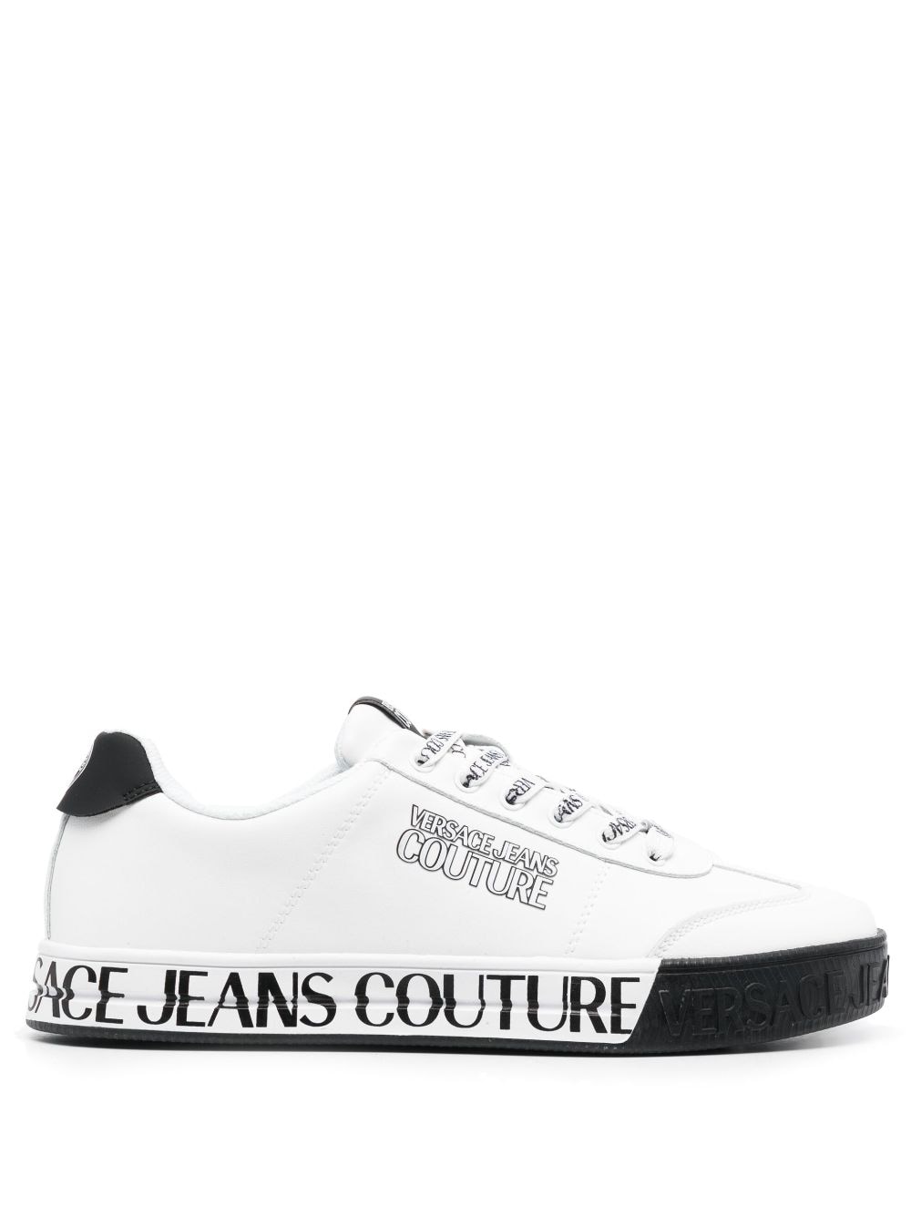 Versace Jeans Couture logo-print leather low-top sneakers - White von Versace Jeans Couture