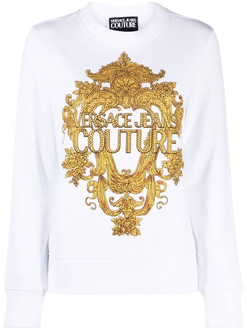 Versace Jeans Couture logo-print long-sleeve T-shirt - White von Versace Jeans Couture