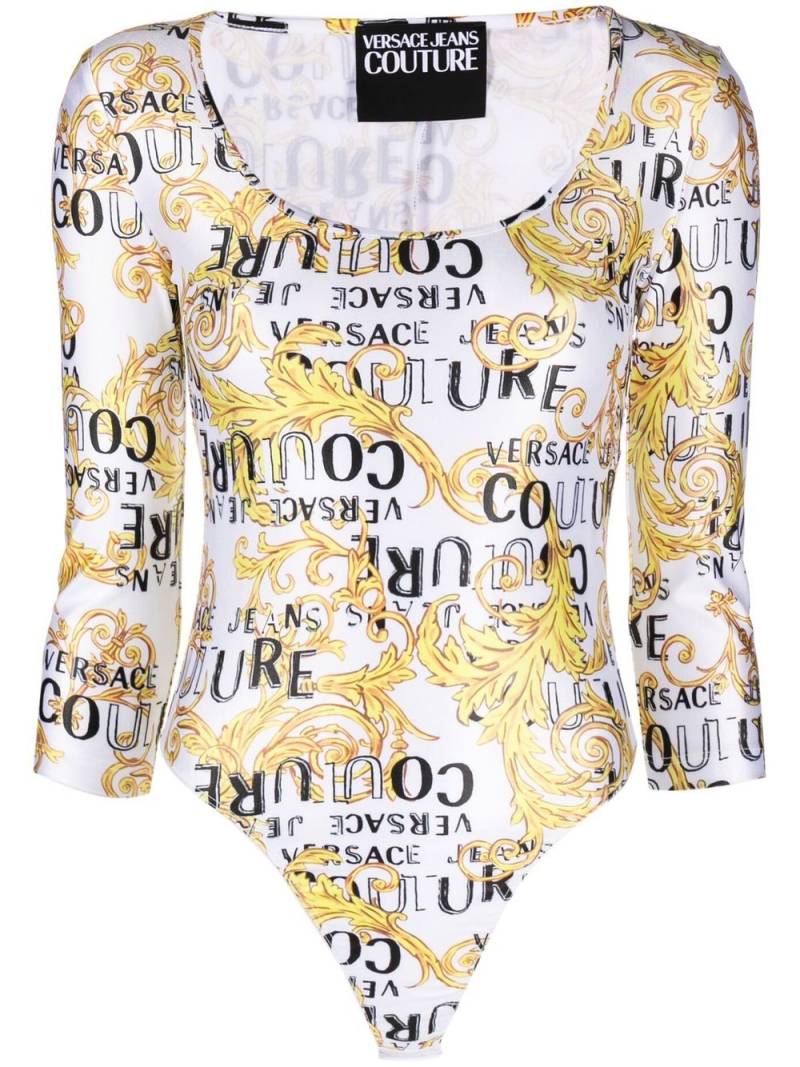 Versace Jeans Couture logo-print long-sleeve body - White von Versace Jeans Couture