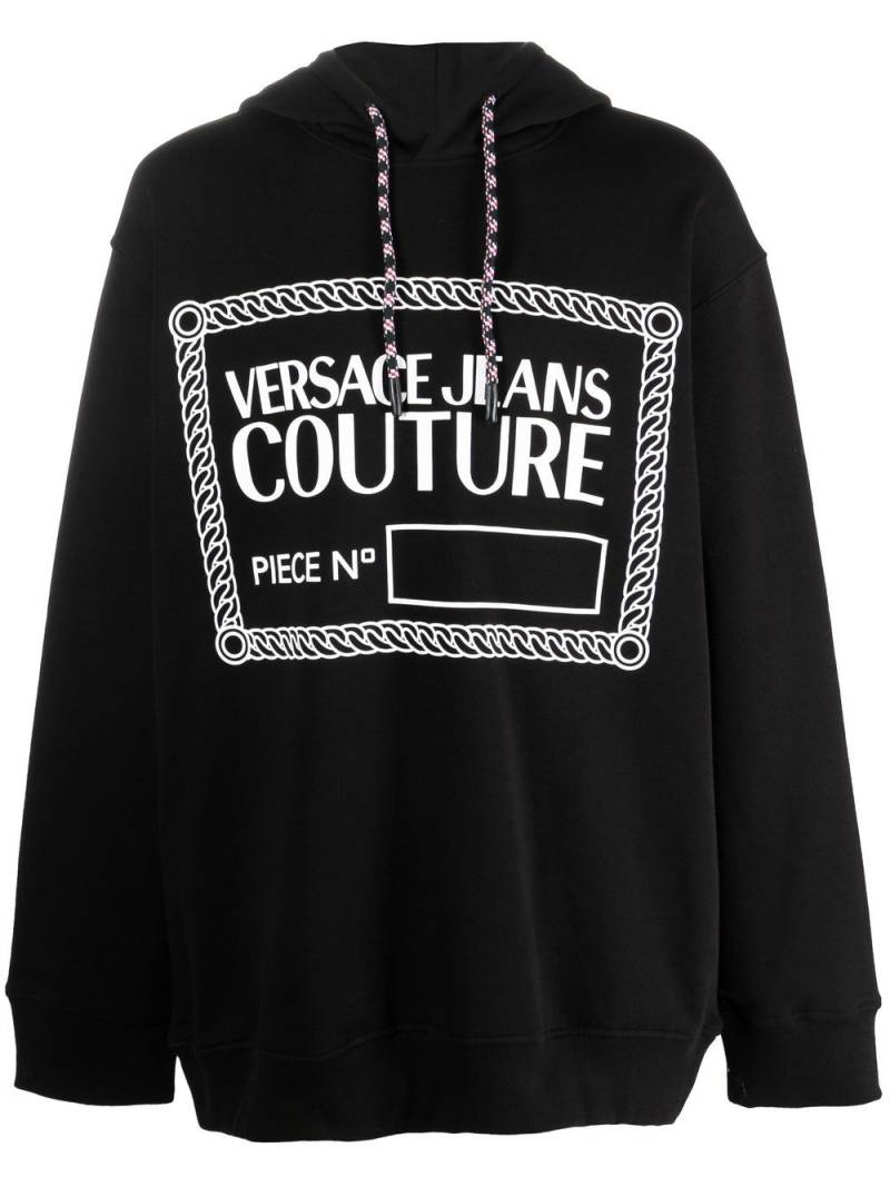 Versace Jeans Couture logo-print pullover hoodie - Black von Versace Jeans Couture