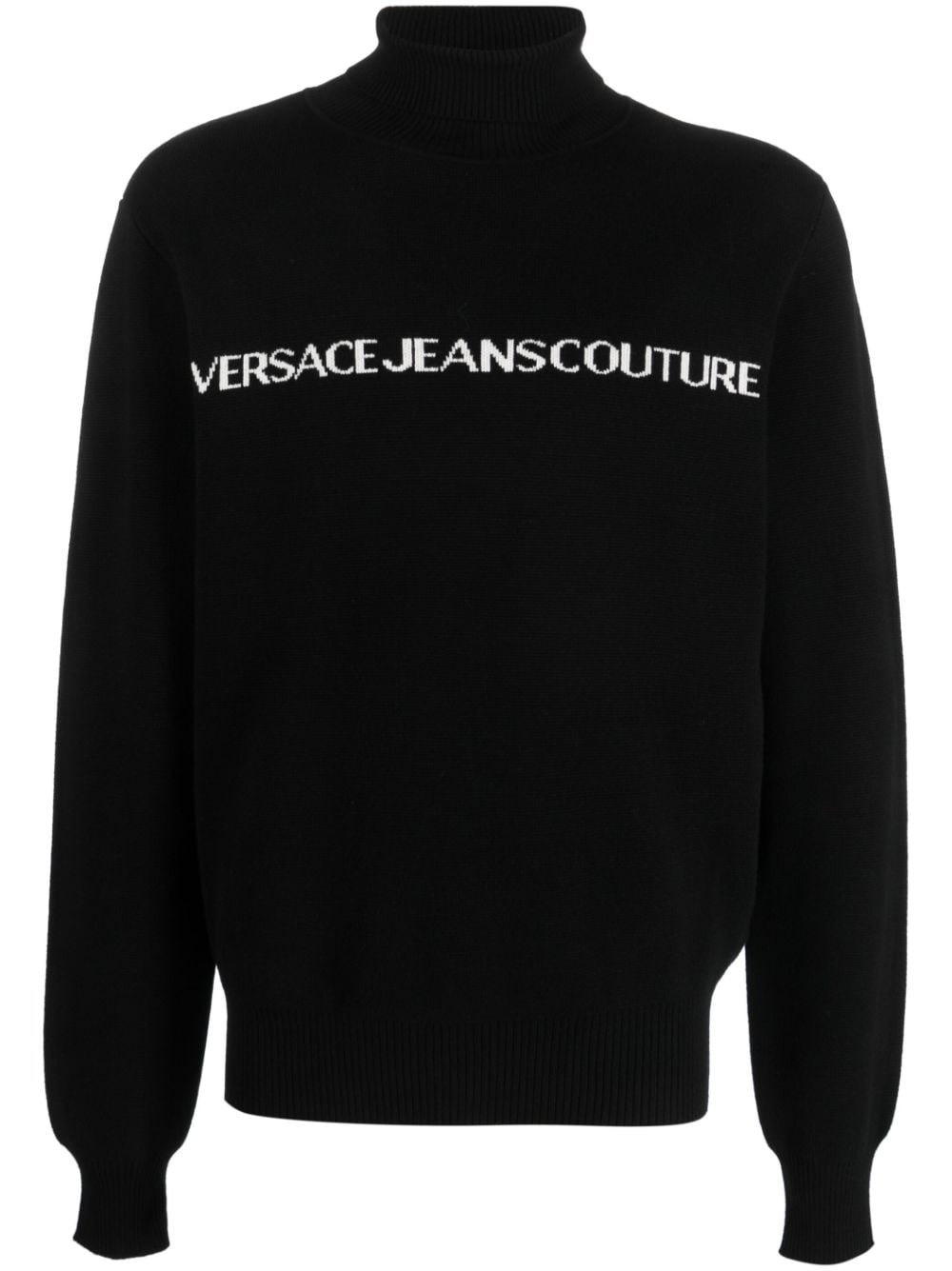 Versace Jeans Couture logo-print roll-neck jumper - Black von Versace Jeans Couture