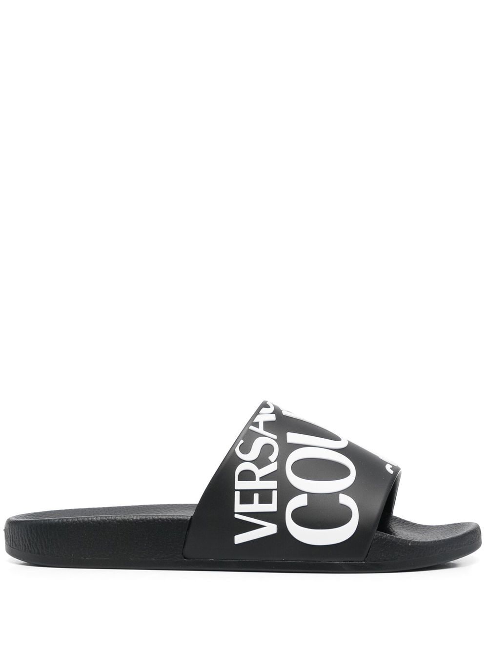 Versace Jeans Couture logo-print slides - Black von Versace Jeans Couture