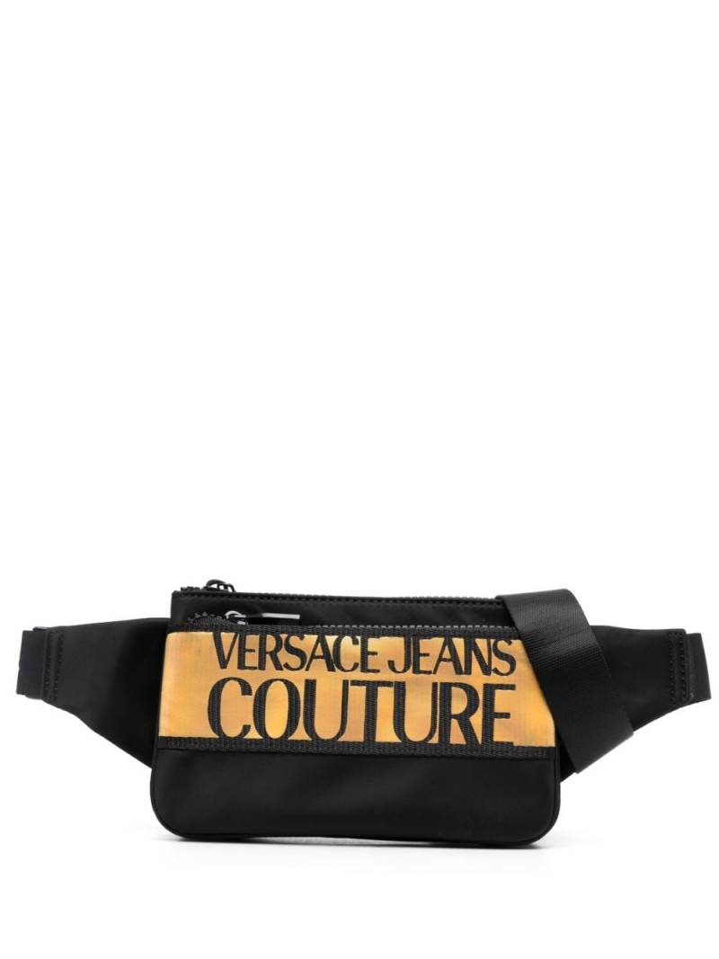 Versace Jeans Couture logo-print zip-fastening belt bag - Black von Versace Jeans Couture