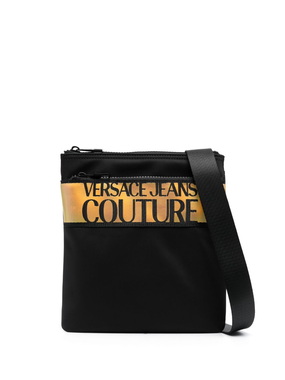 Versace Jeans Couture logo-print zip-fastening shoulder bag - Black von Versace Jeans Couture