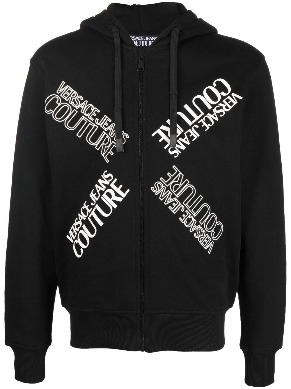 Versace Jeans Couture logo-print zip hoodie - Black von Versace Jeans Couture