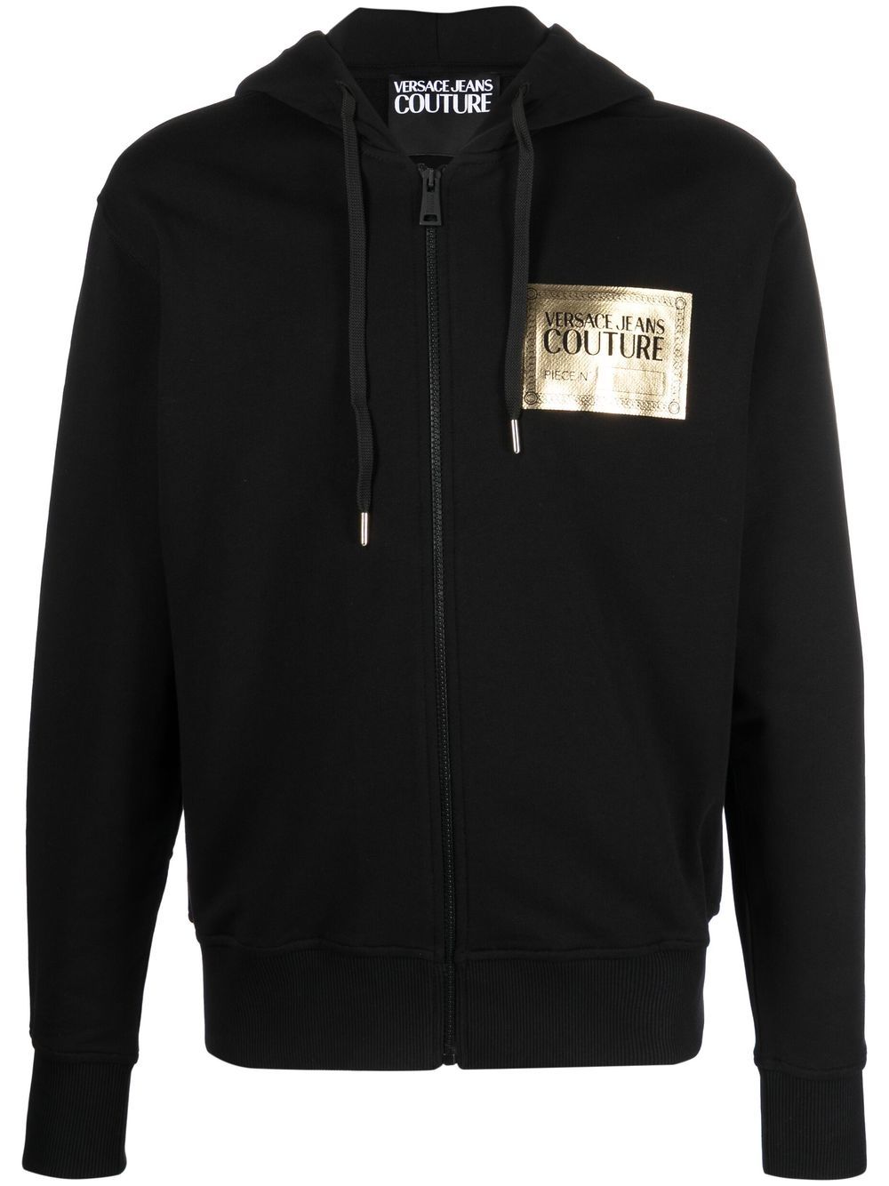 Versace Jeans Couture logo-print zipped hoodie - Black von Versace Jeans Couture