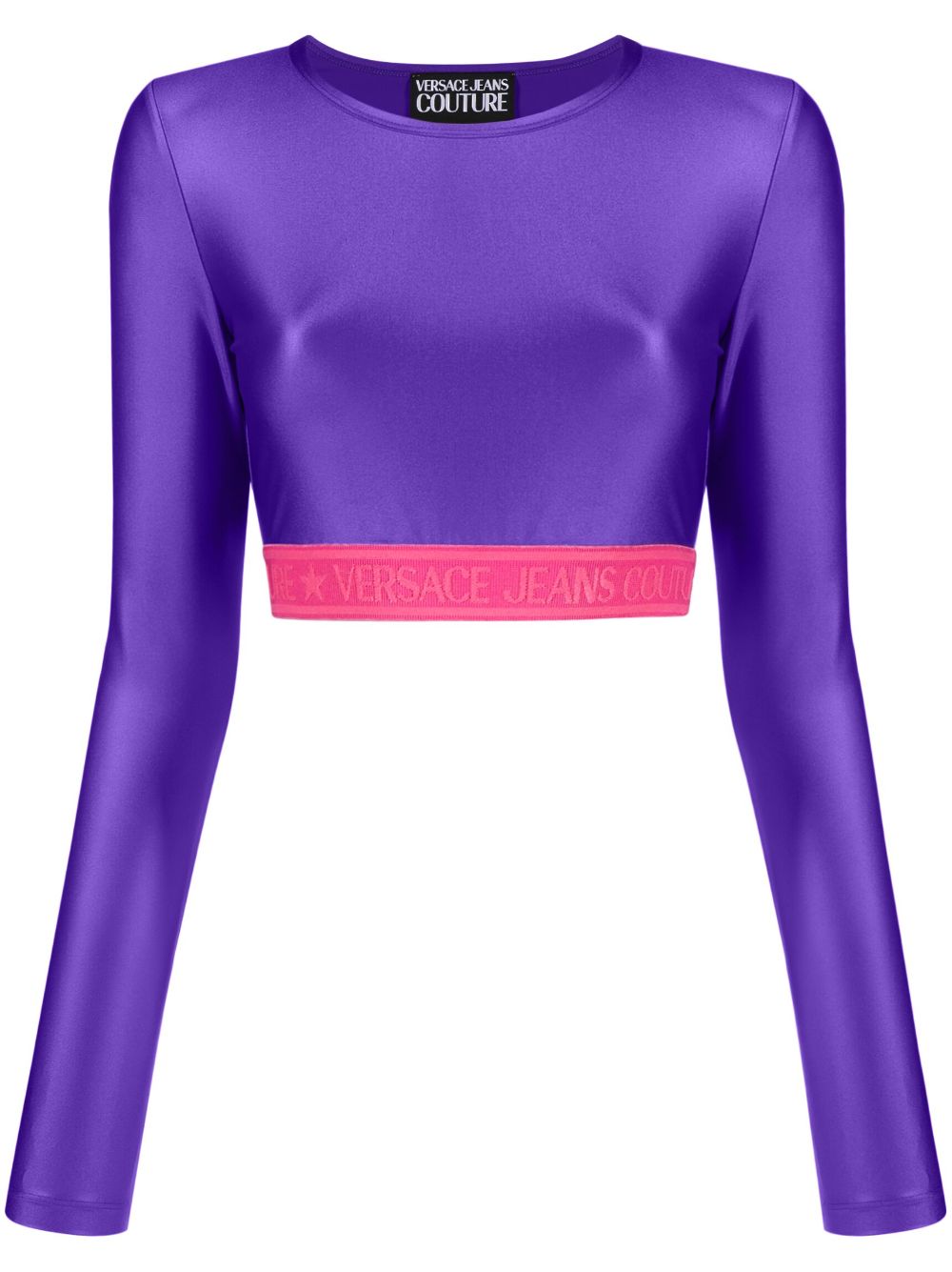 Versace Jeans Couture logo-underband crop top - Purple von Versace Jeans Couture