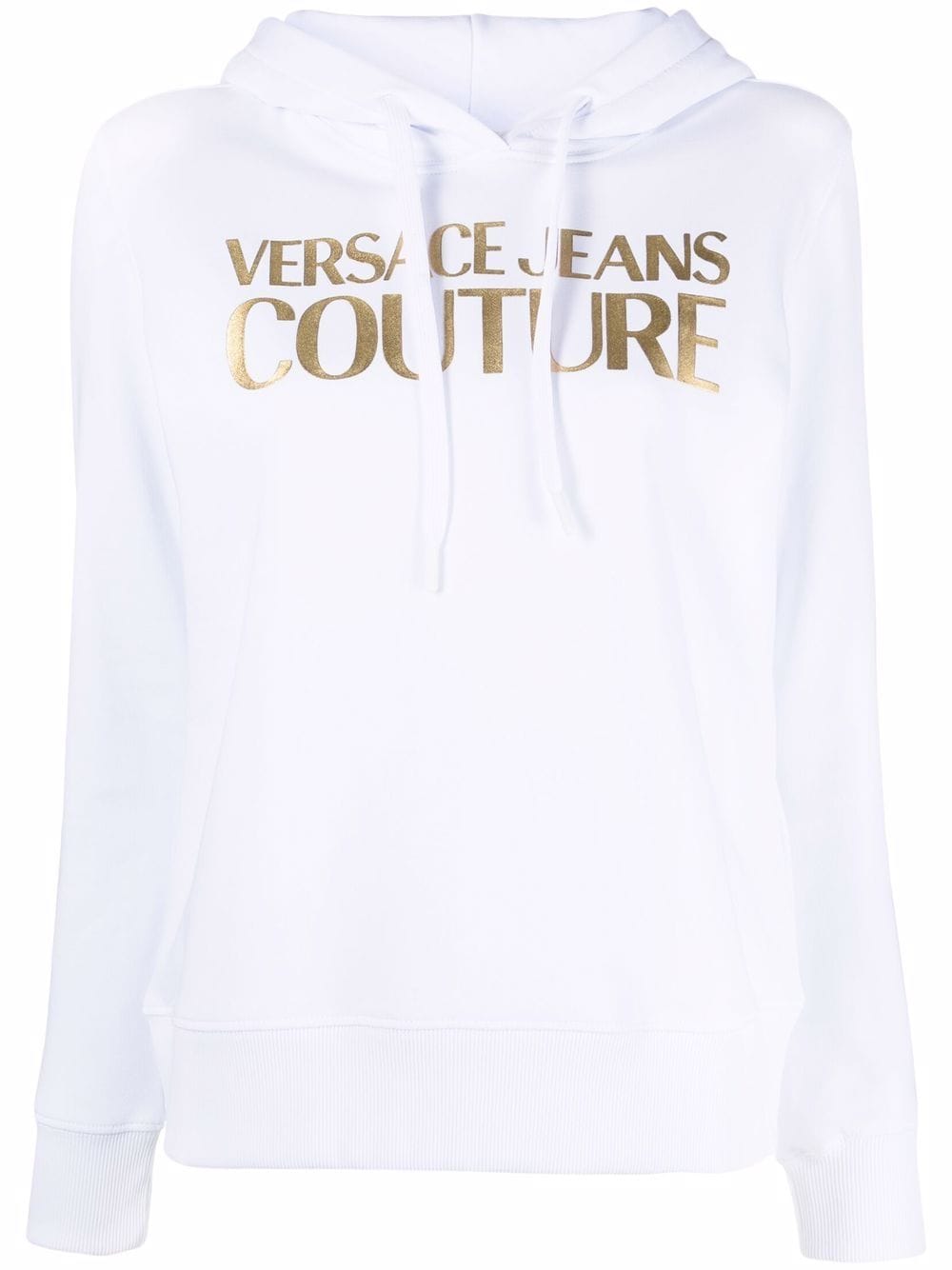Versace Jeans Couture metallic logo print hoodie - White von Versace Jeans Couture