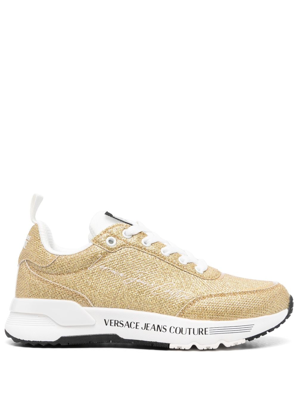 Versace Jeans Couture metallic low-top sneakers - Gold von Versace Jeans Couture