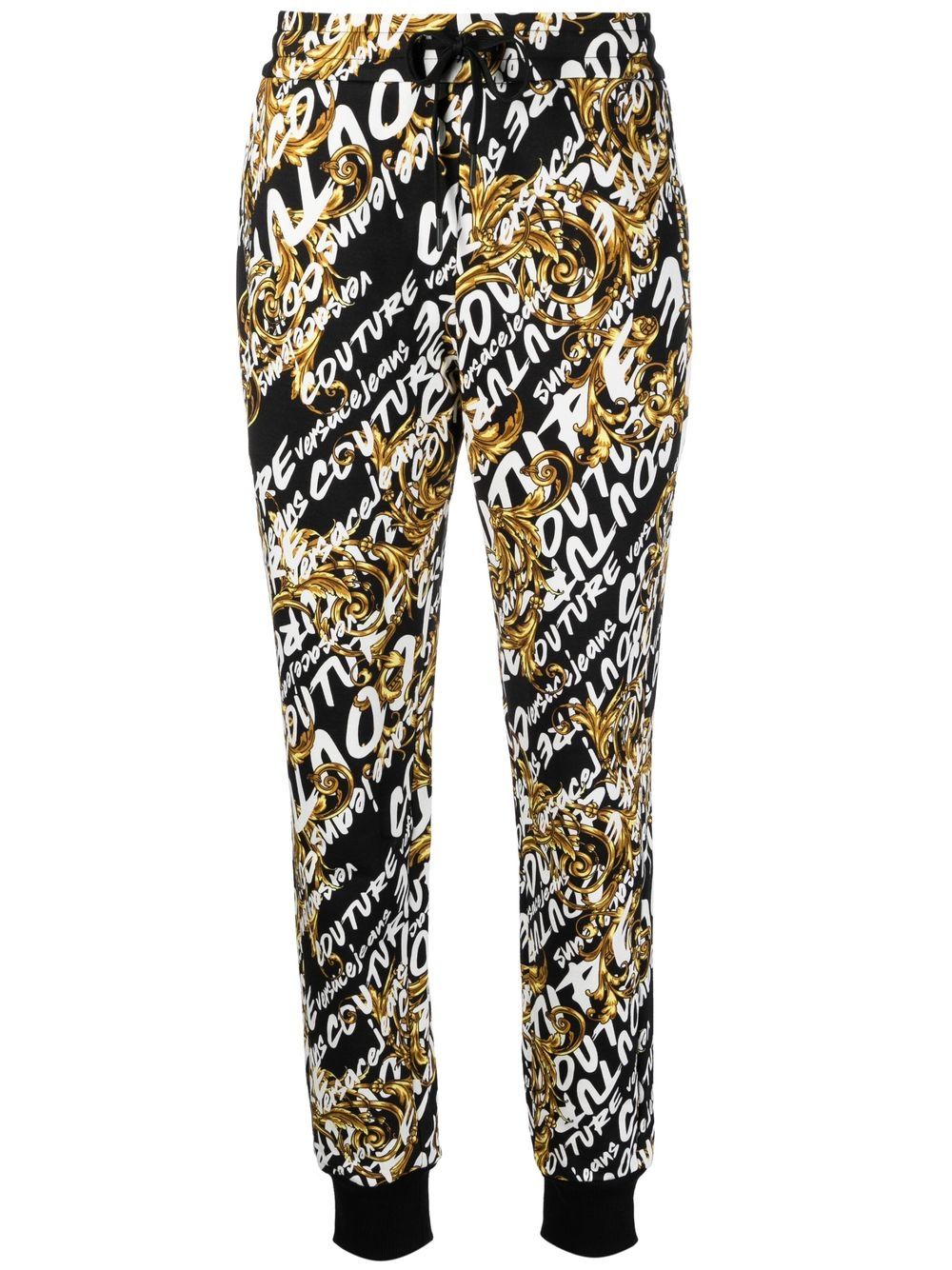 Versace Jeans Couture monogram-print track-pants - Black von Versace Jeans Couture