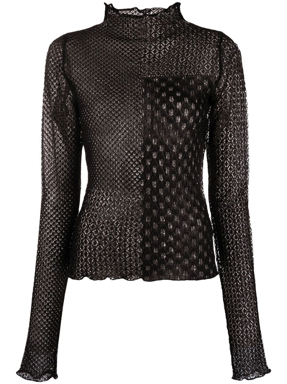 Versace Jeans Couture open-knit roll-neck jumper - Black von Versace Jeans Couture