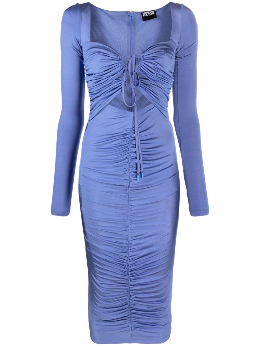 Versace Jeans Couture ruched cut-out dress - Blue von Versace Jeans Couture