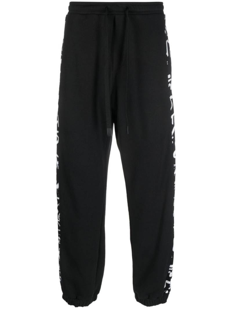 Versace Jeans Couture stripe-detail drawstring track pants - Black von Versace Jeans Couture