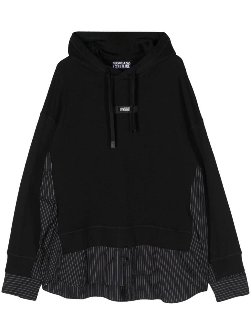 Versace Jeans Couture striped panelled hoodie - Black von Versace Jeans Couture