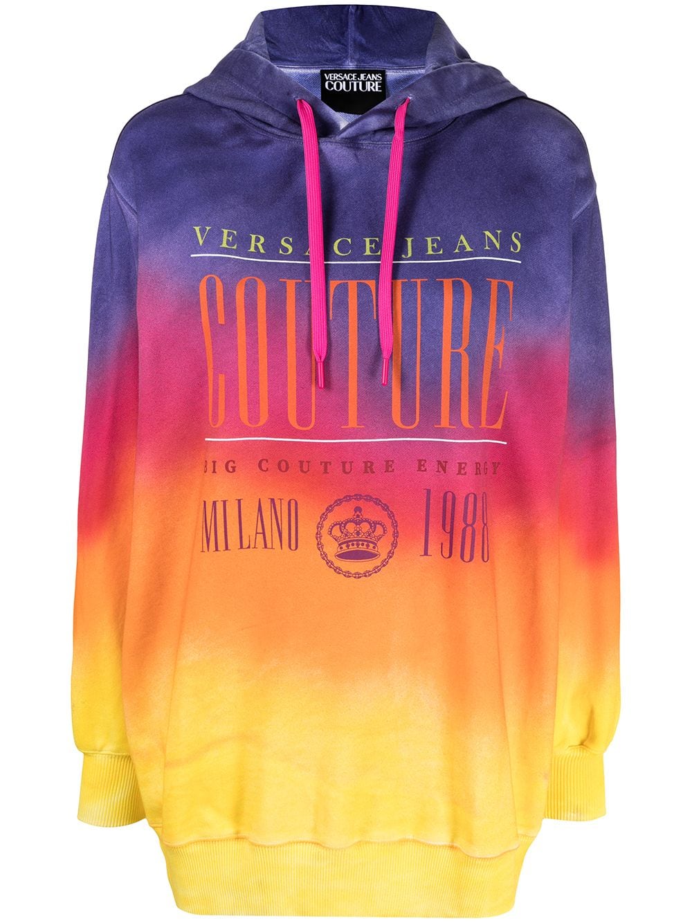 Versace Jeans Couture tie-dye print cotton hoodie - Multicolour von Versace Jeans Couture