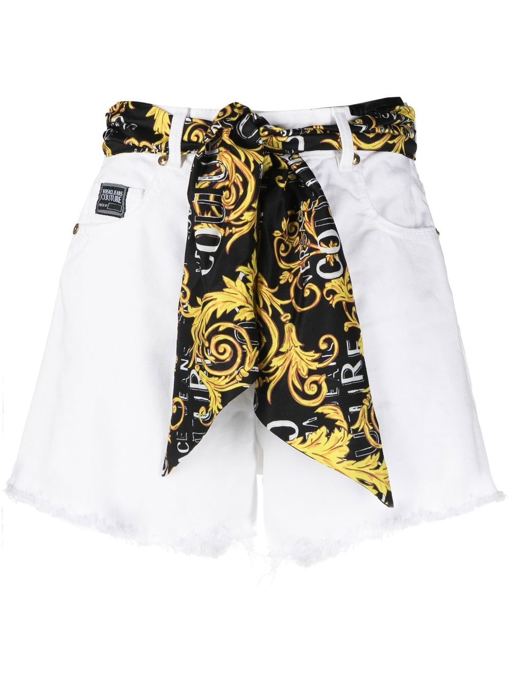 Versace Jeans Couture tie-waist short shorts - White von Versace Jeans Couture