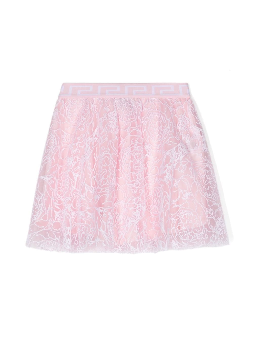 Versace Kids Barocco Flocked tulle skirt - Pink von Versace Kids