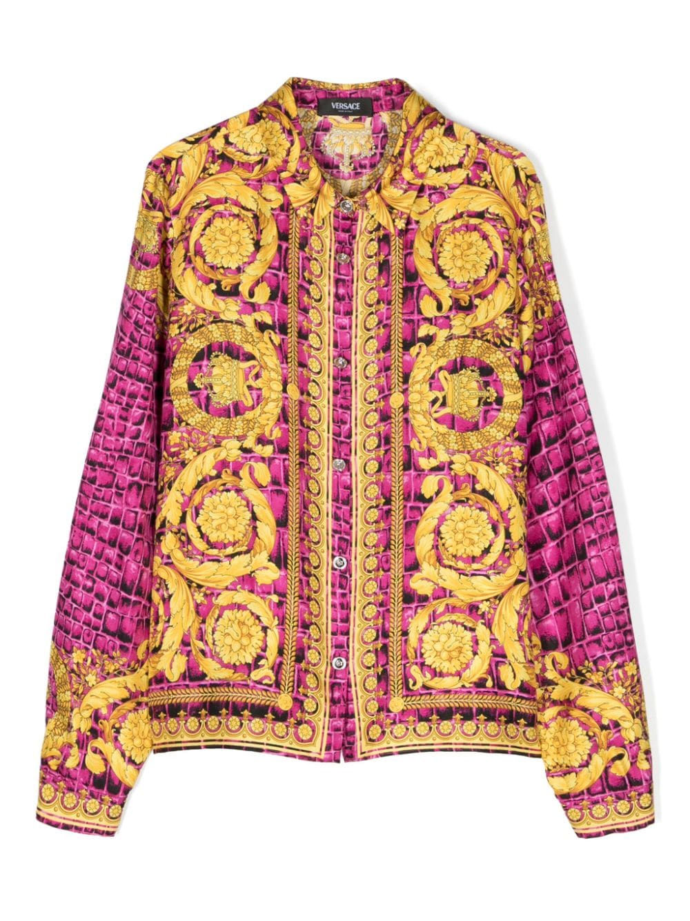 Versace Kids Barocco Kids print silk shirt - Pink von Versace Kids